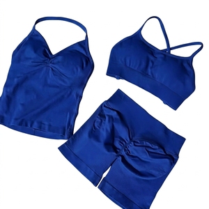 Soutien-gorge de sport sans couture pour femme, dos nu, avec logo frontal, maintien moyen, rembourré, respirant, extensible, pour le yoga et le fitness - Product Image 2