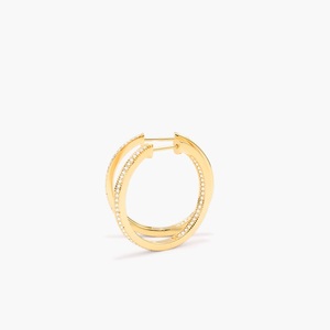 Pendientes de Aro con Diamantes Cultivados en Laboratorio, 0.25CT, Oro de 14K/18K, Doble Hilera, Venta al Por Mayor, Proveedor de Joyería OEM/ODM - Product Image 4