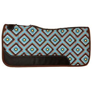 Tapis de selle pour chevaux de haute qualité, excellente qualité, imprimé aztèque bleu sarcelle, tapis de selle en feutre, tapis de selle western - Product Image 1