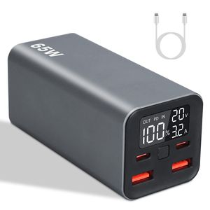 20000mah 65W <b>USB</b>-<b>C</b> PD Laptop Power Bank Fast Charging Portable <b>Type</b>-<b>C</b> Charger with <b>USB</b>-<b>C</b> <b>Cable</b> Compatible with IOS - Product Image 1