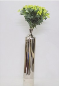 Premium Fancy Bottle Shape Metal and Wood Fancy Vase Hot Selling <b>Silver</b> Color Flower Vase Luxuries Style Vase for Luxuries Home - Product Image 4