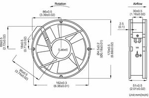 Ventilateur axial électrique sans bruit OEM/ODM Boîtier en aluminium moulé sous pression personnalisable 100-225 CFM - Product Image 6