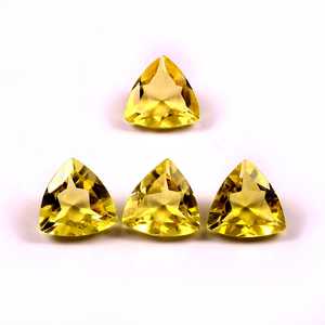 6X6MM Natural Lemon Quartz Trillion Cut Faceted Calibrated Loose Gemstone Jewelry Making Wholesale Lot - Product Image 1