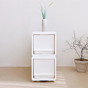 Petite armoire de rangement en plastique ivoire, fabriquée en Corée, unité de tiroirs modulaires empilables, organisateur de jouets pour la maison, la crèche, la salle de jeux, les enfants - Product Image 2