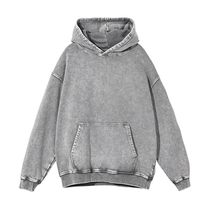 Hoodies pour hommes tendance, sweats à capuche personnalisés OEM avec impression graphique, coupe oversize épaisse, effet délavé à l'acide et délavé soleil - Product Image 3