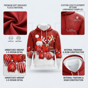 Sudadera con Capucha de Navidad, Sudadera con Estampado Navideño, Ropa Casual de Invierno - Product Image 4
