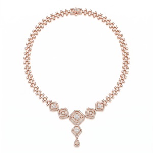 Collier unisexe classique en or plaqué or 18 carats avec diamant central taille poire, style vintage, bijoux de fiançailles, sertissage pavé - Product Image 3