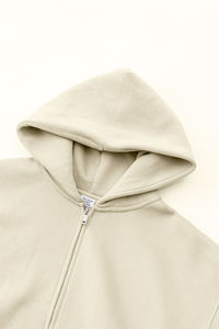 PIHA SPORTS Men's Casual Double Terry Fleece Hoodie Solid Color Warm Windproof Breathable Stylish Zip Pullover Polyester/Cotton - Product Image 6
