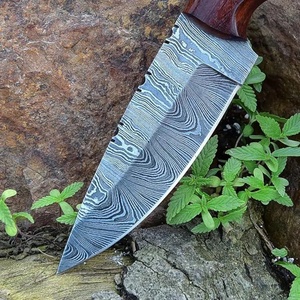 Premium Handmade Fixed Blade Hunting Knife Damascus Steel Wood Handle <b>Leather</b> Sheath Camping Knife 3-Year Warranty Customizable - Product Image 5