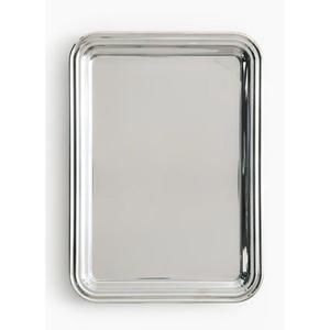 Plateau décoratif en argent avec poignées, forme rectangulaire, plateaux de service en métal avec bordure personnalisée pour les fournitures de restaurant - Product Image 3
