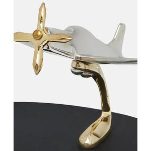 Antikes Flugzeugmodell mit Ständer Wohnzimmer Moderne Heimtischdekoration Geschenke Metall-Flugzeugmodell Handgefertigt Designt - Product Image 2