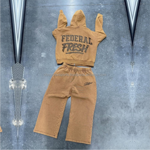 Flared <b>Sweatpants</b> and Hoodie <b>Sets</b> Splash Pattern Men Tracksuits 400Gsm Heavy Weight 100%cotton Streetwear Track <b>Set</b> - Product Image 5