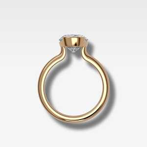Bague de fiançailles solitaire ovale en or massif 14 carats avec 4 gros diamants CVD cultivés en laboratoire, demi-sertie, pour demande en mariage et anniversaire - Product Image 4