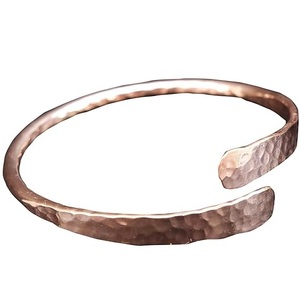 Wholesale Oxidized Copper Hammered Bracelet Adjustable Open Wrap <b>Retro</b> Style Wrist Accessory - Product Image 6