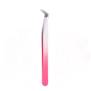 Ensemble de pinces à épiler professionnelles en acier inoxydable pour extensions de cils avec pointes angulées de précision et poignée antidérapante pour salon - Product Image 4