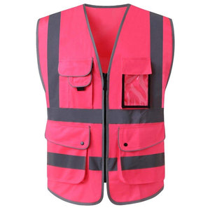 เสื้อกั๊กนิรภัยสีส้มสะท้อนแสงระดับ 2 สำหรับงานก่อสร้าง มีกระเป๋า - Product Image 5