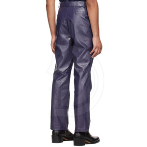 Pantalons en cuir sur mesure pour hommes, prix de gros, avec logo personnalisé, design unique - Product Image 3
