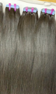 Vente en gros d'extensions de cheveux humains Remy sans couture de haute qualité 100% véritables extensions de cheveux en vrac bruts de style vague droite couleur de surbrillance - Product Image 3
