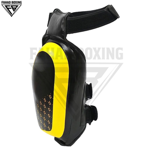 Protège-jambes de boxe durables en gros : Protection améliorée contre les chocs et finition élégante, protège-cuisses personnalisables à motif jaune - Product Image 5