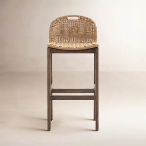 Tabouret de bar en corde tressée à la main avec structure en bois massif, fabrication de meubles sur mesure pour îlots de cuisine, bars, hôtels et projets hôteliers - Product Image 5