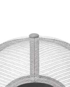 Gorra trucker blanca y gris claro con malla trasera, ajustable, transpirable, de poliéster, con frente de espuma, logotipo personalizado, gorra de béisbol en blanco. - Product Image 6