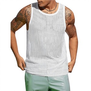 Camiseta sin mangas informal de verano para hombre, estilo europeo y americano, 100% algodón, tejido transpirable, antipilling, protección UV, ajuste holgado, venta al por mayor - Product Image 3