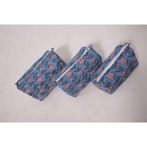 Pochette à maquillage en coton à fleurs, trousse de toilette, trousse de toilette à fermeture éclair, organiseur de voyage, cadeau pour elle - Product Image 6