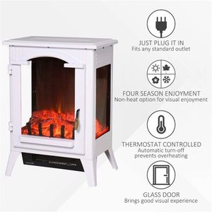 Caminetto Elettrico da 23 Pollici con Display LCD Bianco 750W/1500W, Autoportante con Cornice in Metallo, Spina AU per Uso Domestico, Hotel, Camper - Product Image 2