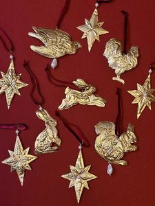 Brass Christmas Ornament <b>Star</b> Shape Handicraft Traditional Style Decor - Product Image 1