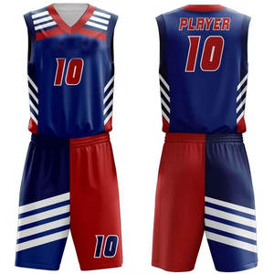 Conjuntos Deportivos Reversibles de Jersey y Pantalones Cortos, Transpirables, Estampados, Personalizados con Transferencia de Calor, de Secado Rápido, Antibacterianos, Tallas Grandes, Uniformes de Baloncesto - Product Image 1