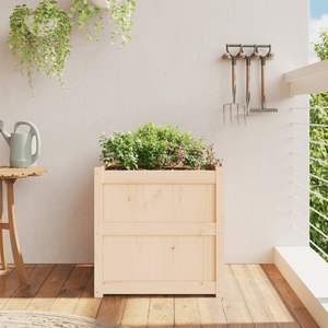Jardinière en bois de pin massif naturel, 23,6 pouces, pots et jardinières carrés pour fleurs - Product Image 3