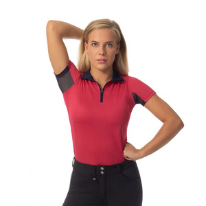 Camiseta de equitación personalizada para mujer, capa base transpirable de secado rápido, licra/poliéster, top profesional para espectáculos ecuestres, proveedor OEM - Product Image 3