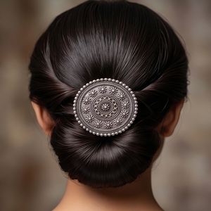 DIVYORO OXIDIZED SUNBURST MANDALA <b>HAIR</b> <b>PIN</b> - Product Image 4