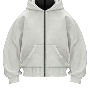 Sweat à capuche cagoule ninja zippé personnalisé avec logo, 100 % coton, unisexe, pour l'hiver - Product Image 3