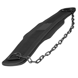 Heavy Duty Steel Chain 4\" Comfortable <b>Neoprene</b> Waist <b>Support</b> Pull Weightlifting Dip Belt for Weight Lifting Experts Soft Strong - Product Image 5