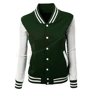 Chaquetas de color verde y blanco para mujer, 100% poliéster, diseños personalizados al por mayor con impresión de logotipo. - Product Image 1