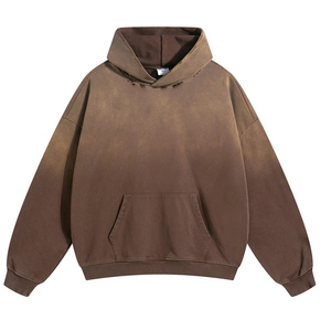 Fabricants de vêtements personnalisés Streetwear – Sweat à capuche épais 500 g/m² en molleton, effet délavé soleil, vintage et vieilli, modèle 2026 - Product Image 5