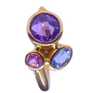Wedding Wear 925 Sterling Silver <b>Gold</b> Plated <b>Amethyst</b> Gemstone Classic <b>Ring</b> for Women Unique Design Channel Set Anniversary - Product Image 6