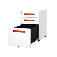 CHNSMILE Classeur sous-bureau en métal durable avec serrure Classeur à tiroirs en acier de qualité industrielle avec roues