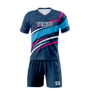 Uniformes de fútbol personalizados 2025, impresión Digital, ropa de equipo ODM, tendencia de secado rápido, transpirable, con cuello en V, Conjunto de camiseta de fútbol 100% - Product Image 3