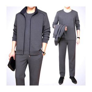 Conjunto Deportivo Unisex de 2 Piezas con Capucha para Invierno, Manga Larga, Cierre Completo, 100% Algodón, para Entrenamiento y Running - Product Image 1