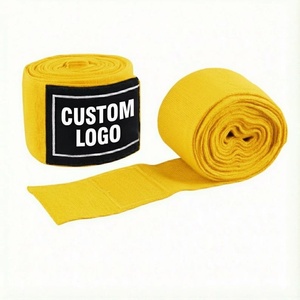 Vendas de boxeo profesionales personalizadas OEM, elásticas de algodón, con soporte para muñeca, para entrenamiento de MMA, Muay Thai y Kickboxing. - Product Image 1