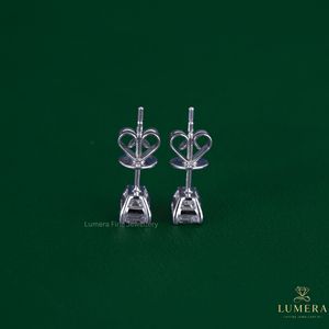 Emerald Cut Lab Grown Diamond Stud Modern Earrings 4 Prong Solitaire Gold Earrings Fine Jewelry for Bridal Collections Women - Product Image 4