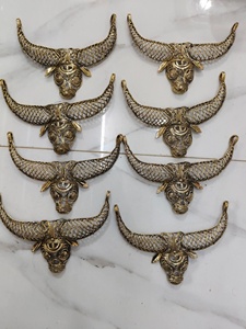 Pendentifs en laiton faits à la main sur le thème du Dokra, style bohème mixte, décoration murale |   Fournitures d'artisanat ethnique en gros du Madhya Pradesh - Product Image 6