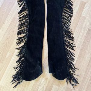 Premium Genuine Leather Full <b>Chaps</b> with Suede Panel Zipper Durable Western <b>Riding</b> Gear with Quality Stitching - Product Image 3