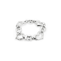 Bracelet à maillons en forme de cœur et d'œillets
