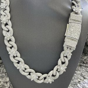 Customized 20mm Cuban Link Moissanite <b>Chain</b> 925 Sterling Silver Rose Gold Finish High Quality <b>Iced</b> Jewelz D VVS Necklace - Product Image 3