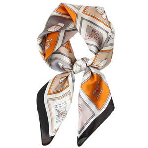 ผ้าพันคอไหมเนื้อนุ่มสำหรับผู้หญิง ผ้าพันคอไหมพิมพ์ลายสี่เหลี่ยมหรูหราสำหรับผู้หญิง ผ้าคลุมไหล่ไหมน้ำหนักเบาสำหรับผู้หญิง - Product Image 5