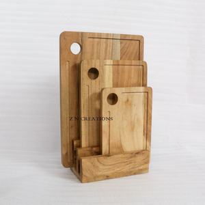 Planches à découper en bois durables pour la cuisine, planches à découper personnalisées, planches à découper longues et durables en acacia, planches à charcuterie rectangulaires avec poignée - Product Image 3