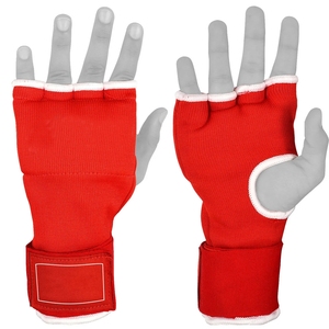 gel padded easy Hand <b>Wraps</b> & Inner Gloves red with <b>white</b> trimming - Product Image 2